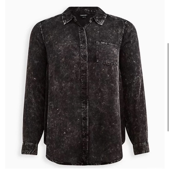 Torrid black mineral wash button down shirt size 3X - Picture 5 of 5